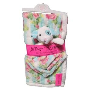 Betsey Johnson Baby Blanket & Snuggle Toy NEW